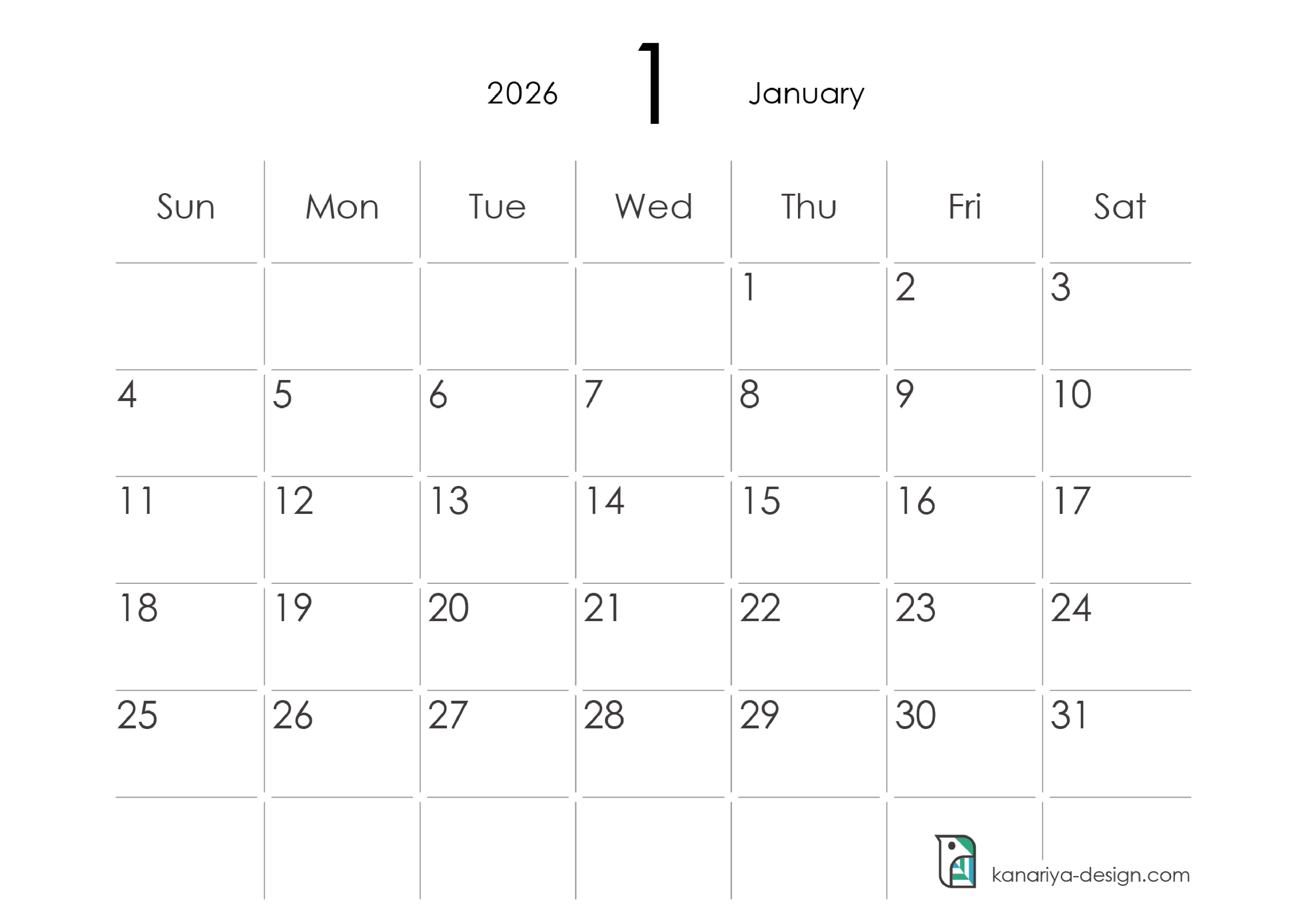 January Calendar