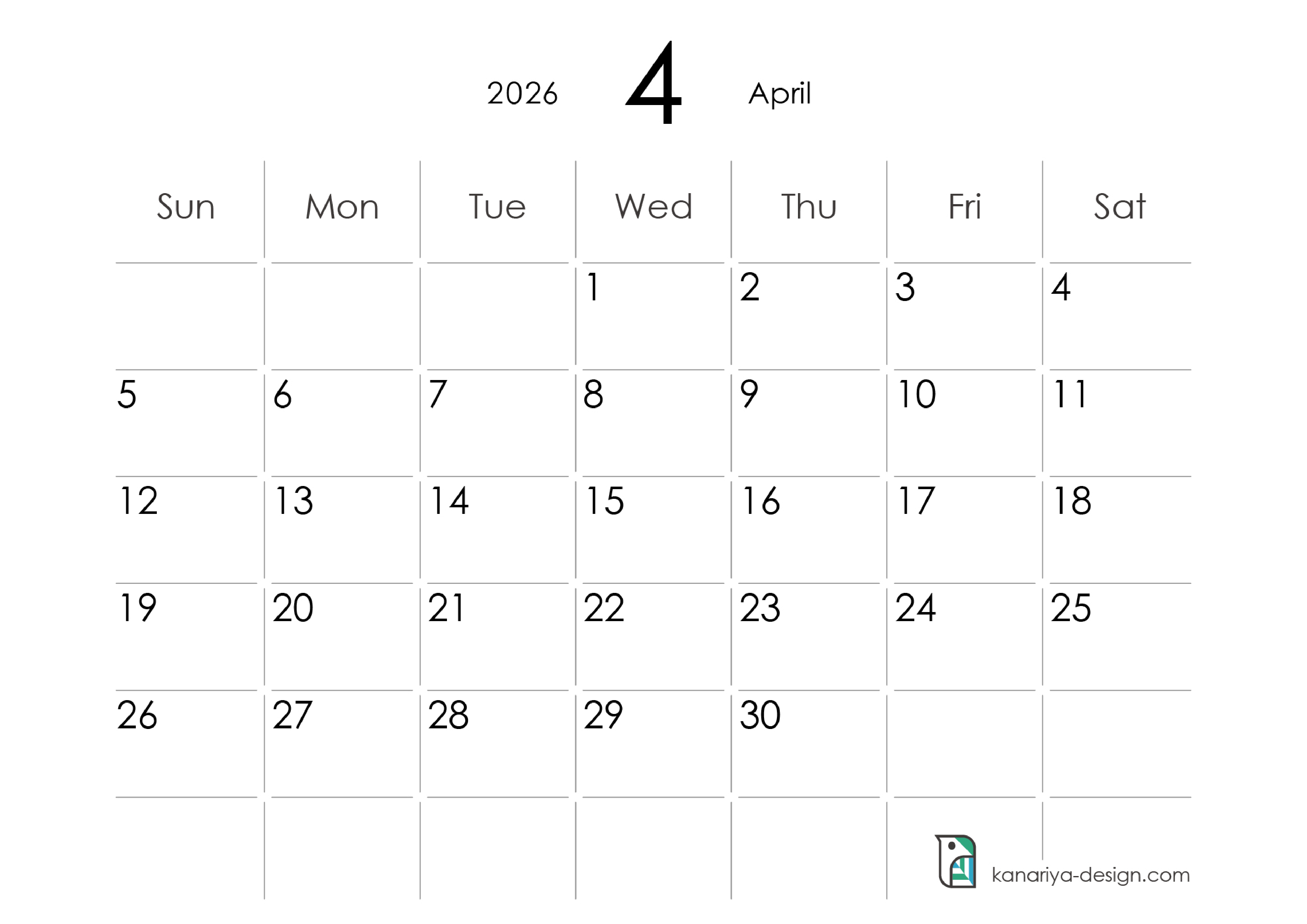 April Calendar