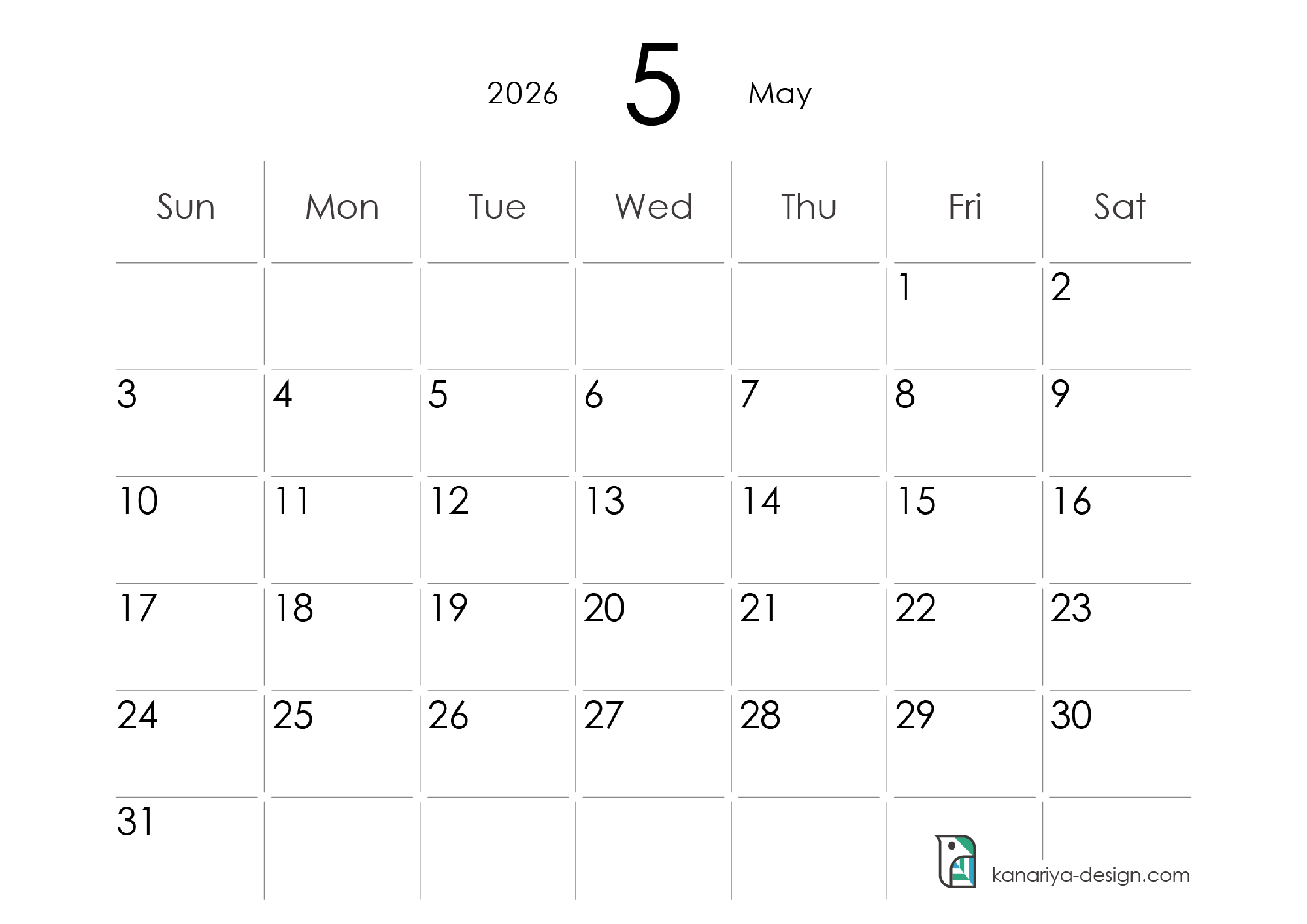 May Calendar