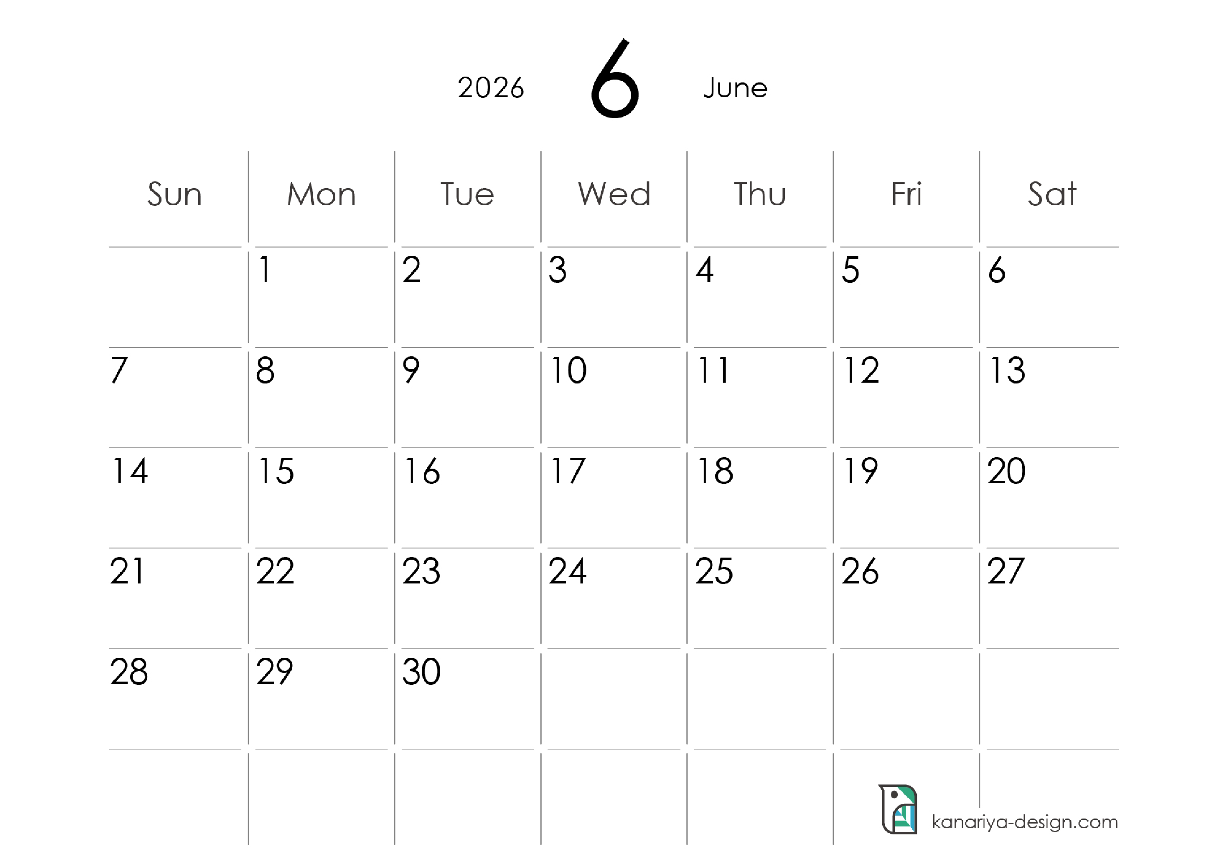June Calendar