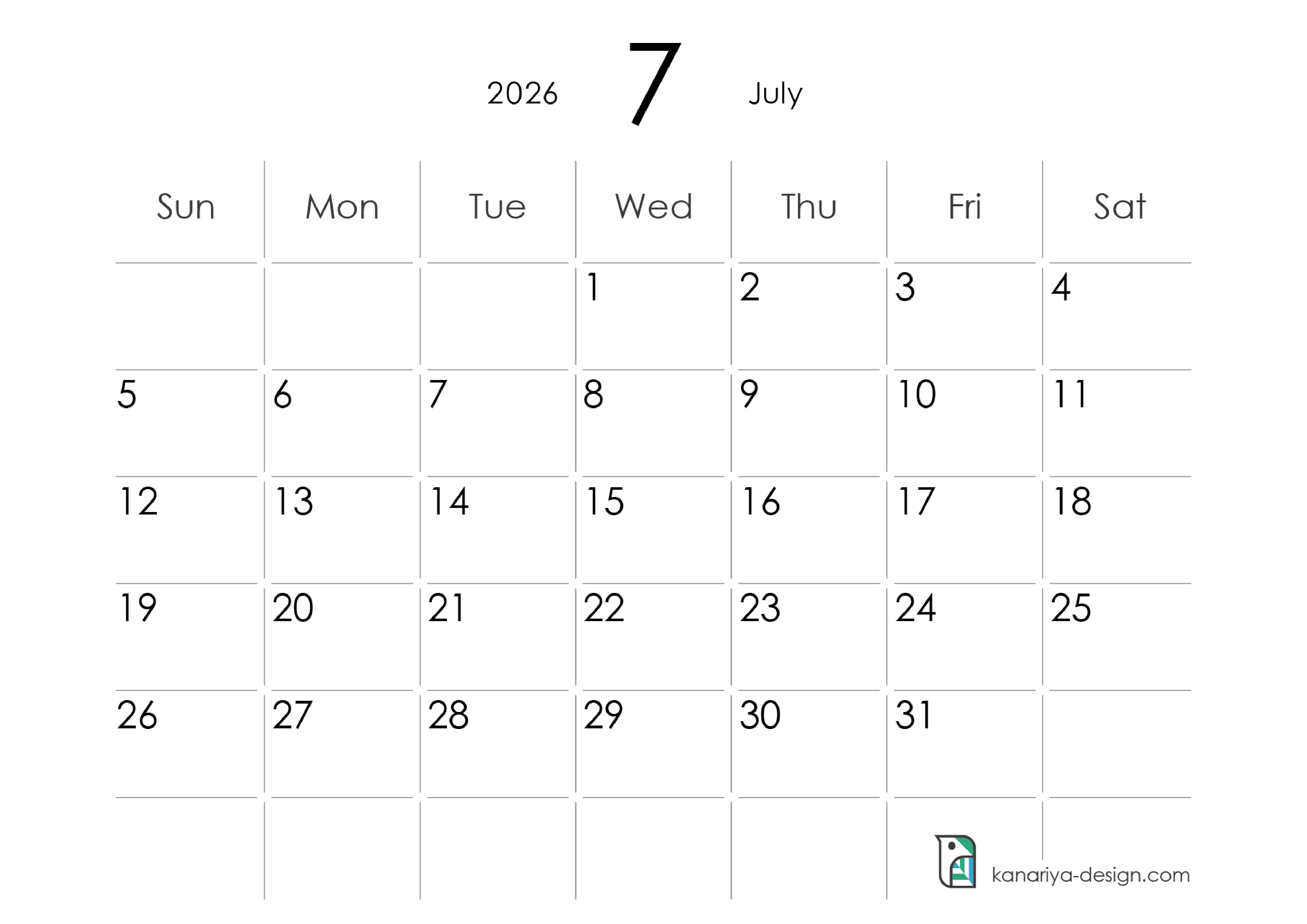 July Calendar