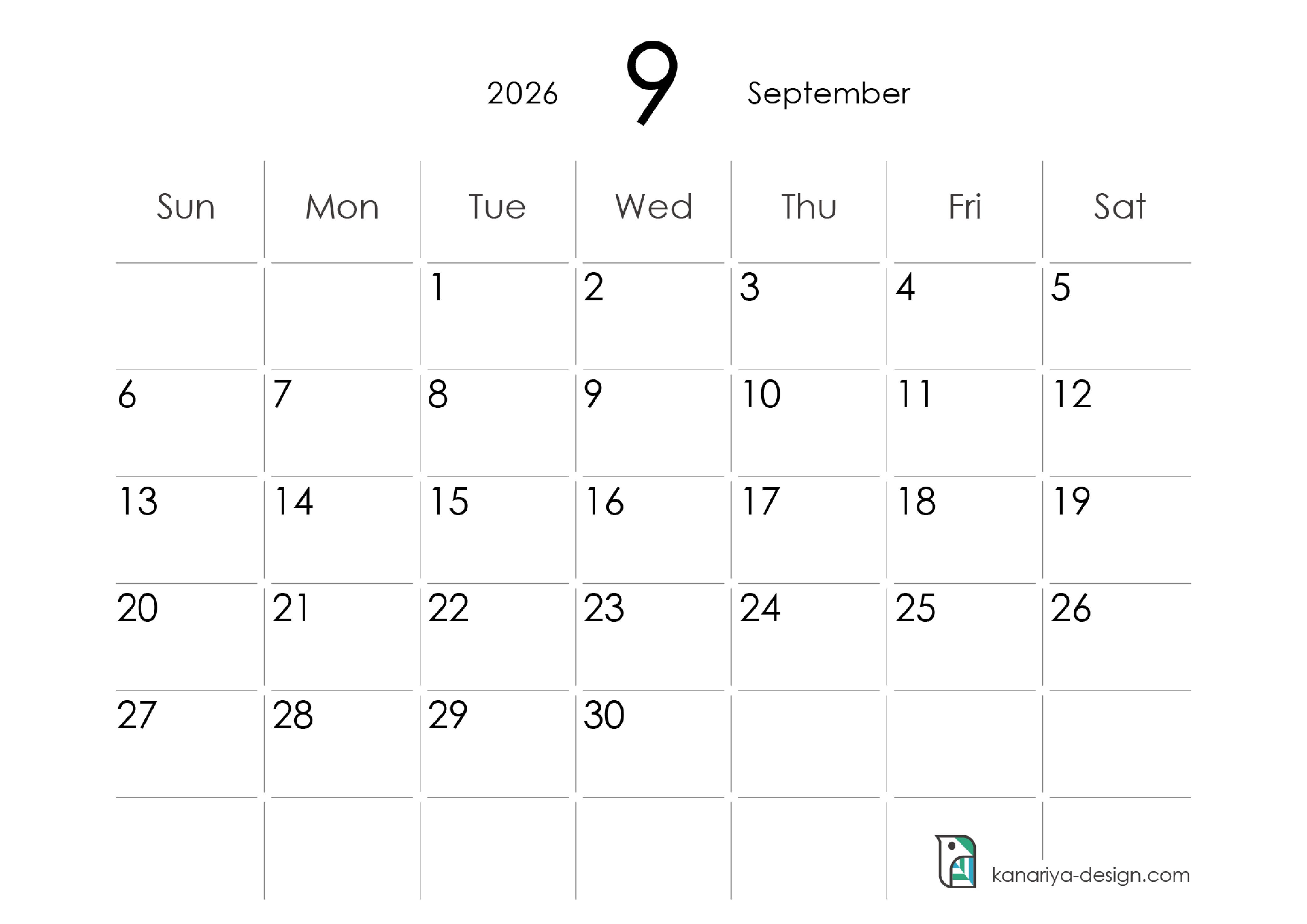 September Calendar