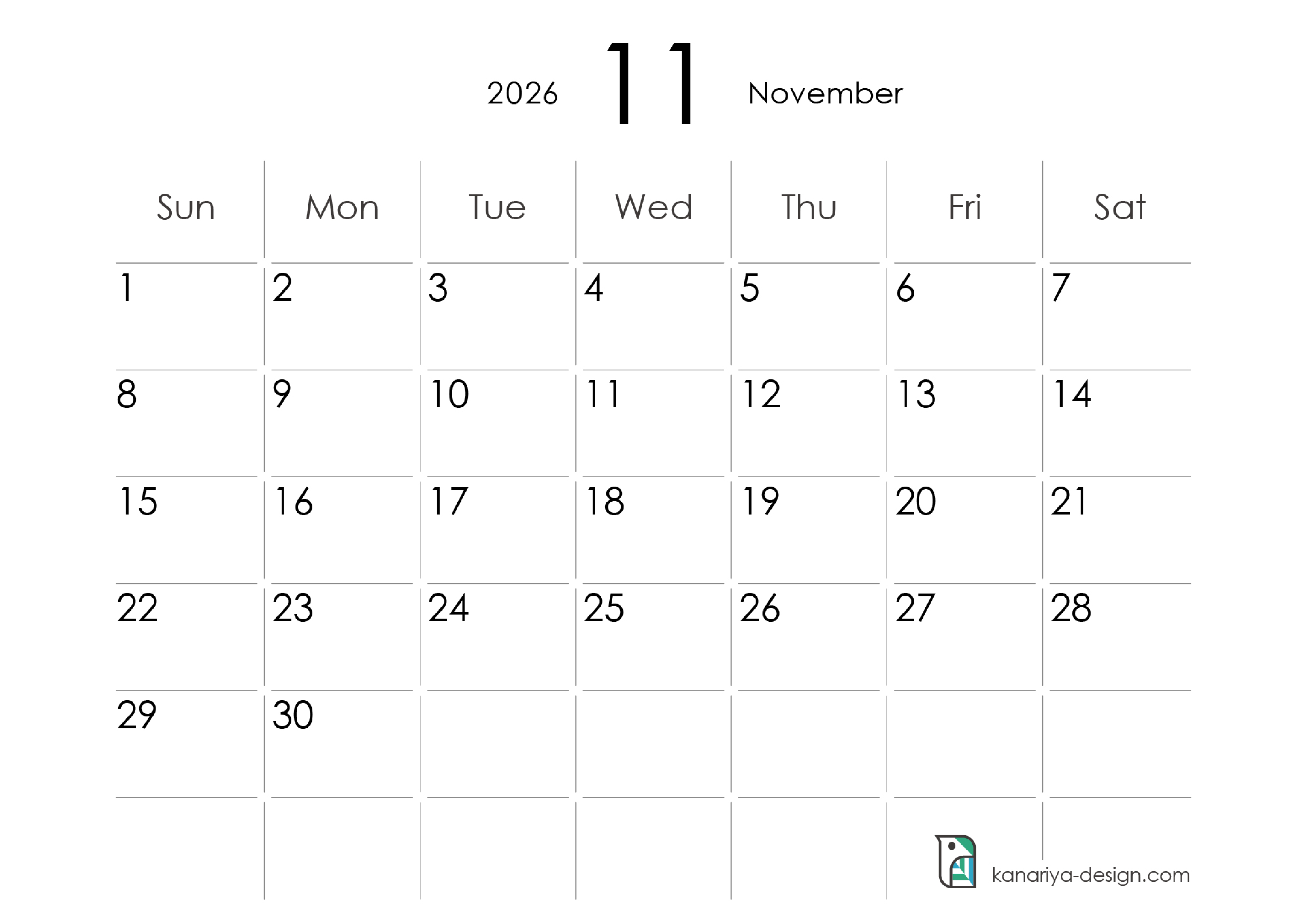 November Calendar