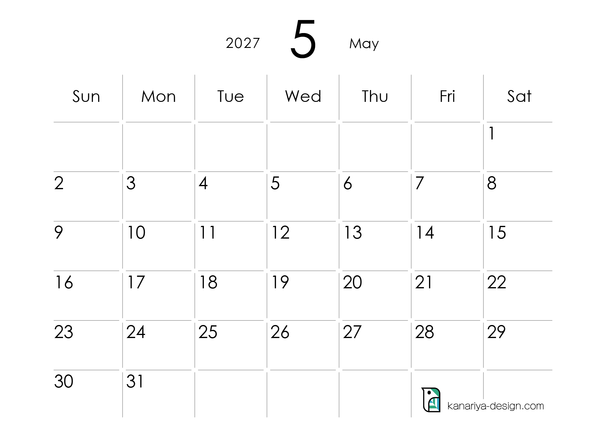 May Calendar