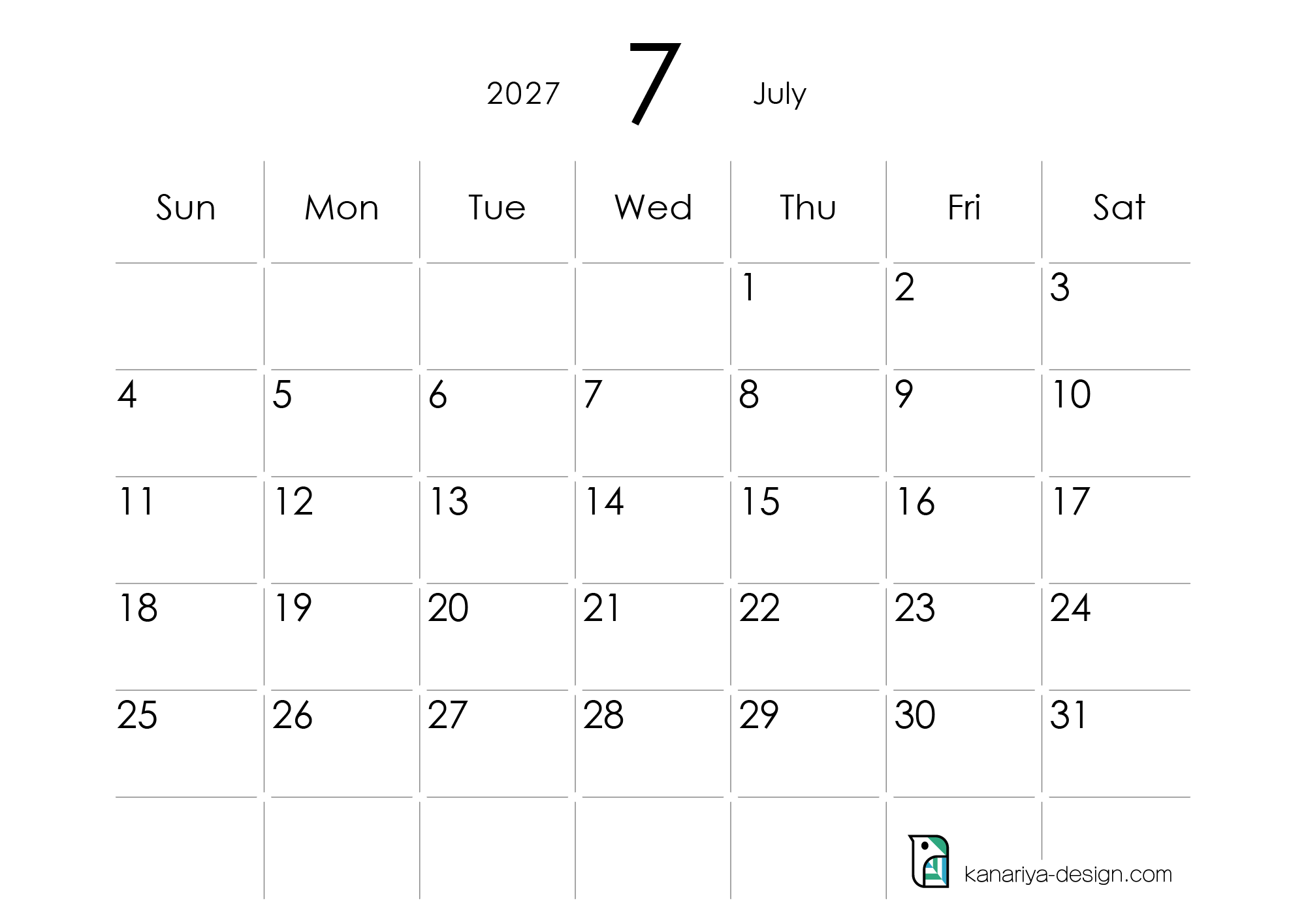 July Calendar