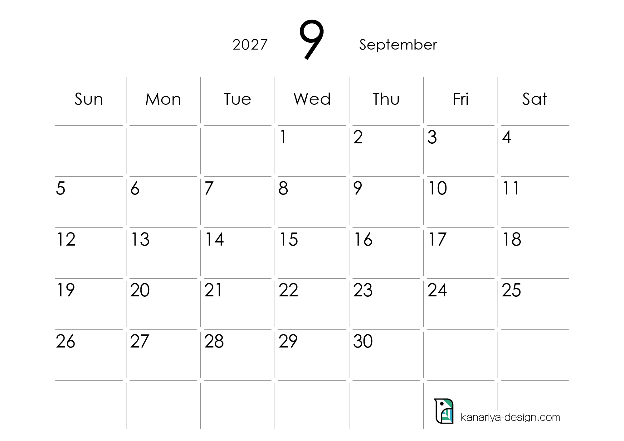 September Calendar