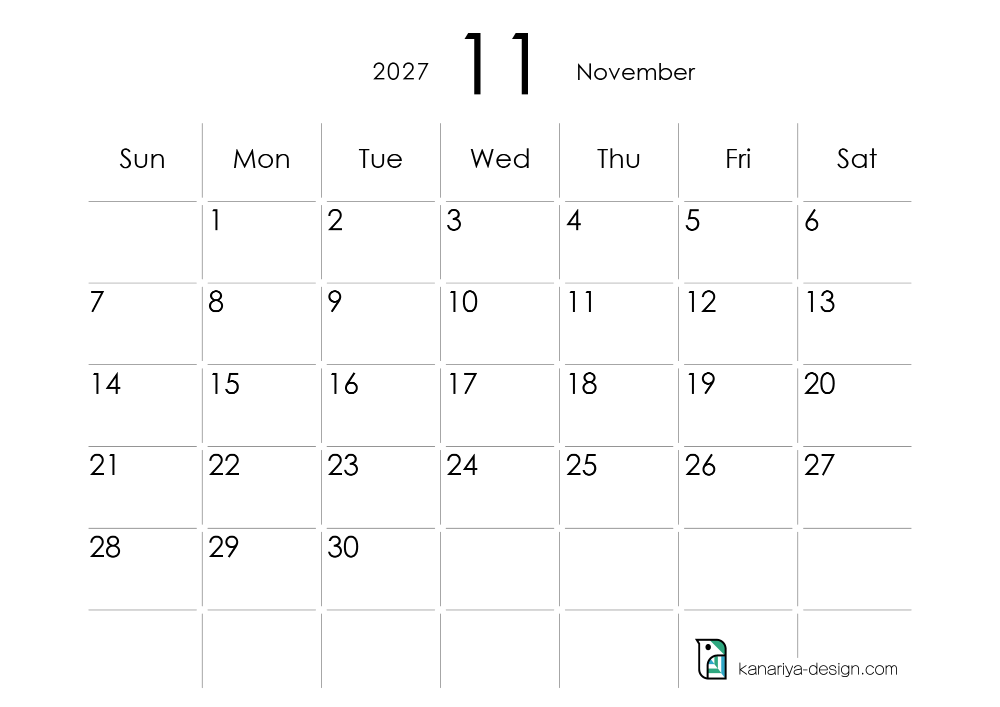 November Calendar